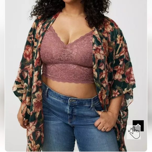 🆕️🌺 TORRID FLORAL BURNOUT RUANA🌺 - Picture 5 of 6